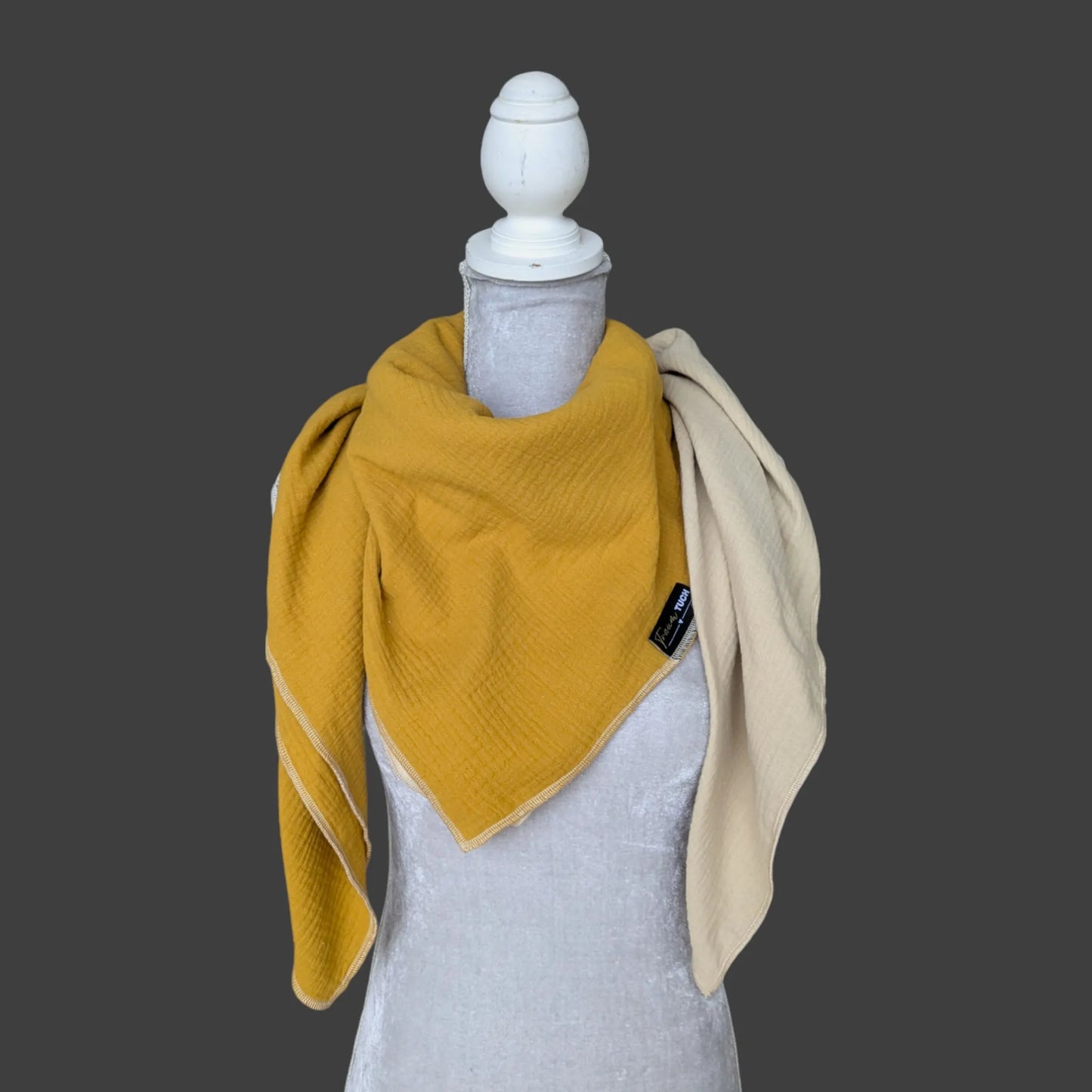 Musselin Halstuch - Senf-Beige