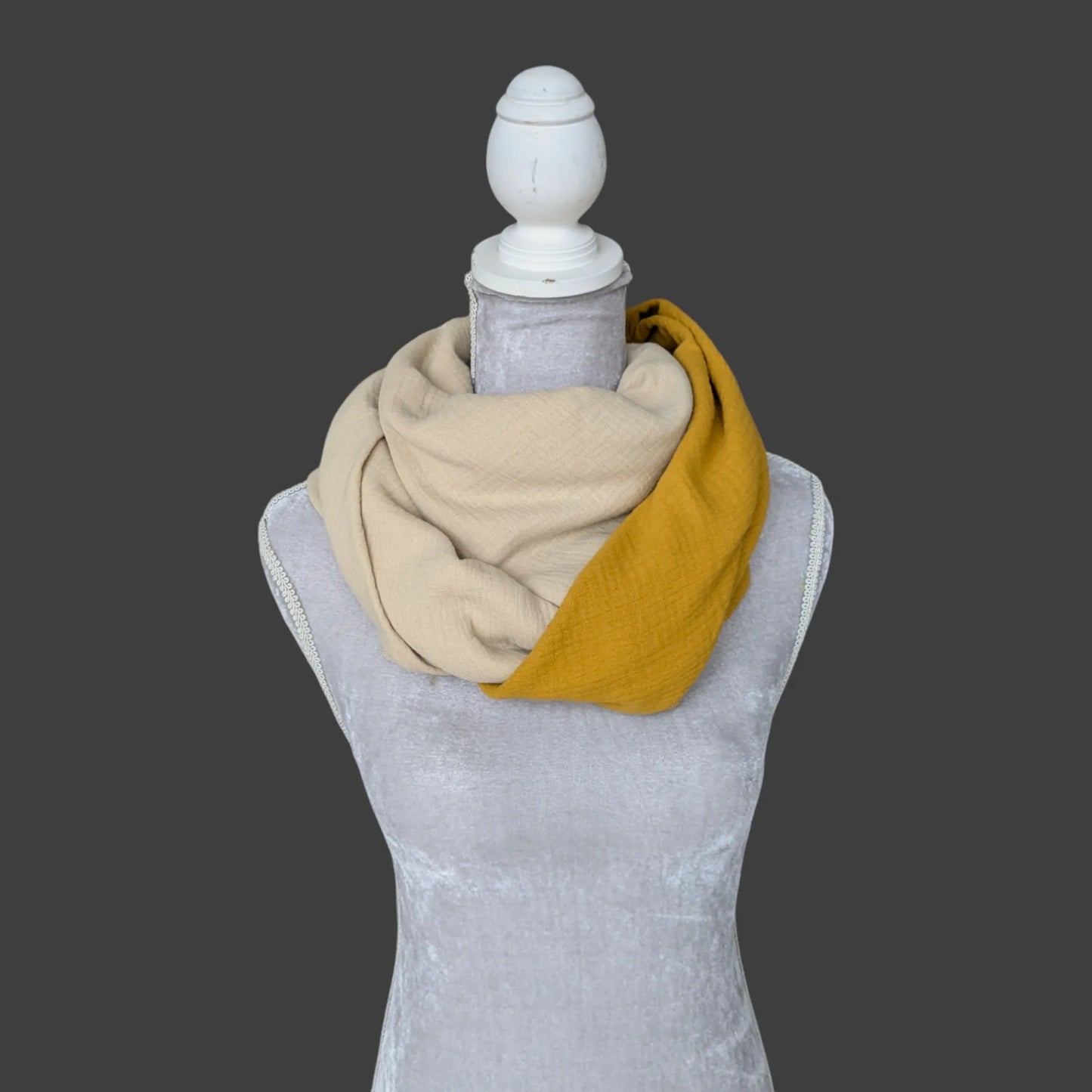Musselin Halstuch - Senf-Beige