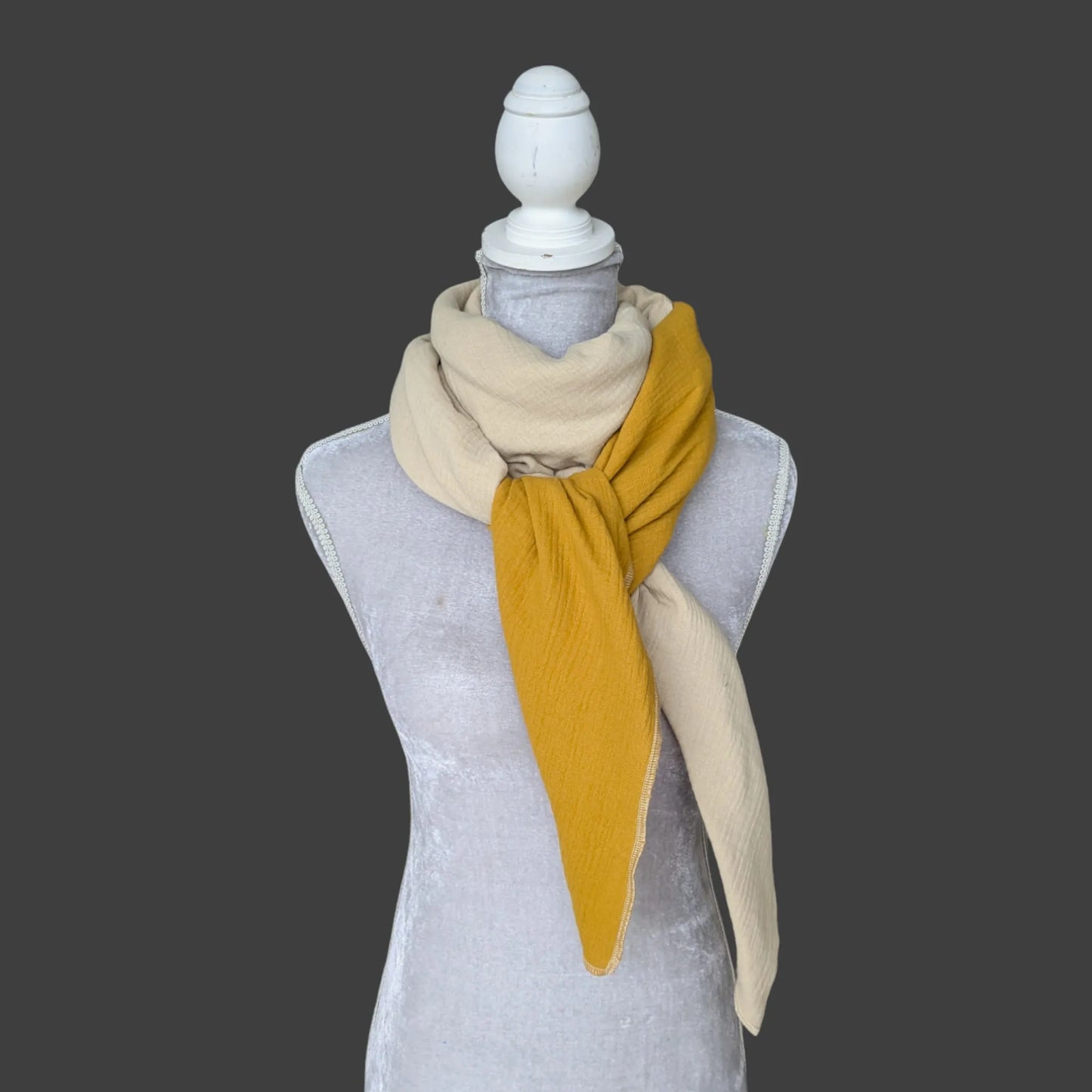 Musselin Halstuch - Senf-Beige