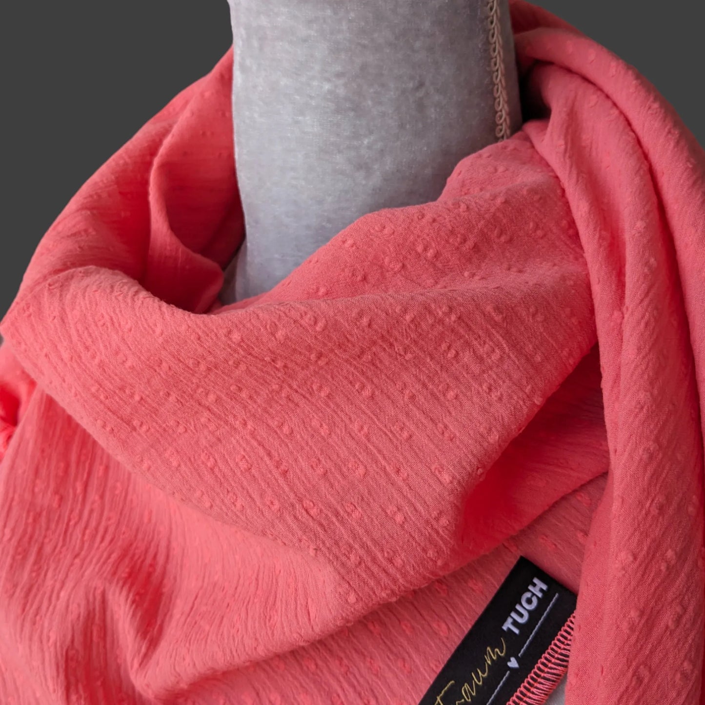 Sommer-Tuch - Neon Coral bestickt