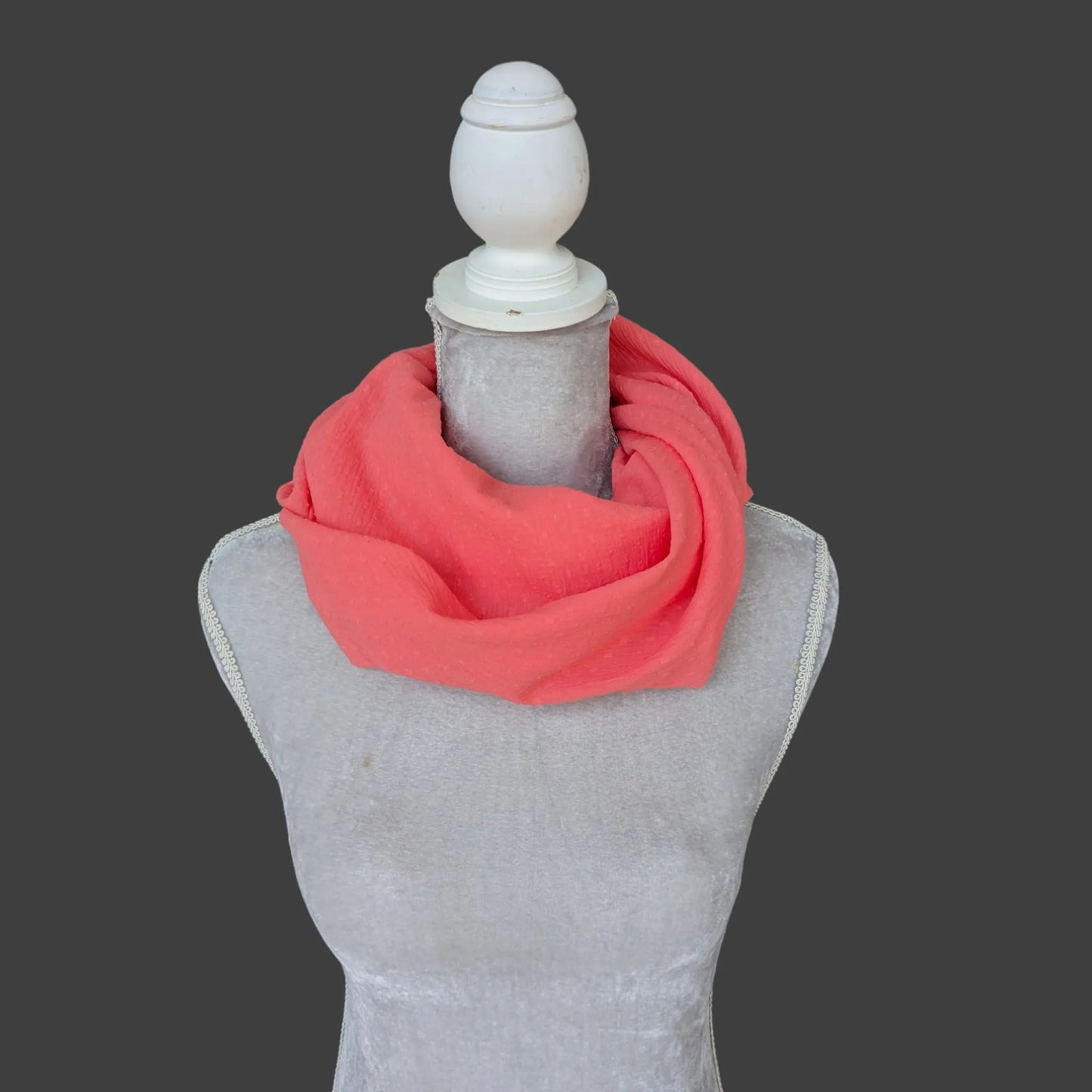 Sommer-Tuch - Neon Coral bestickt