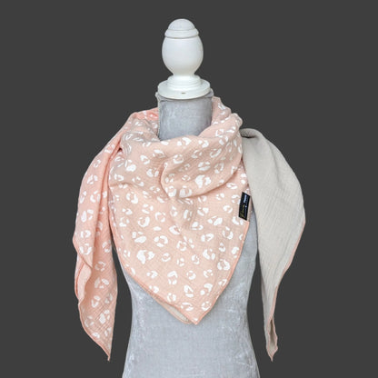 Musselin Halstuch - Beige-Leo Coral