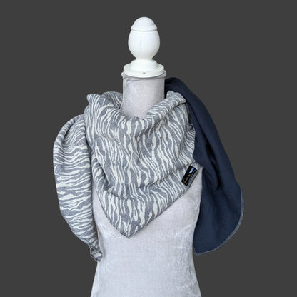 Musselin Halstuch - Zebra Blau-Marine
