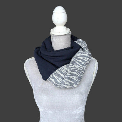 Musselin Halstuch - Zebra Blau-Marine