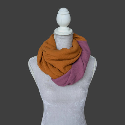 Musselin Halstuch - Karamell-Mauve
