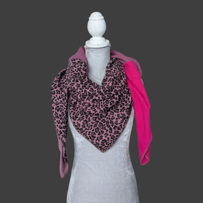 Musselin Halstuch - Leo Mauve-Mauve-Fuchsia