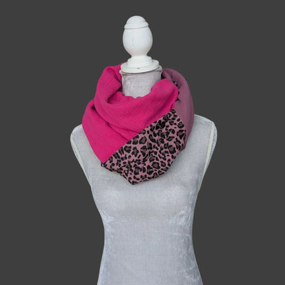 Musselin Halstuch - Leo Mauve-Mauve-Fuchsia