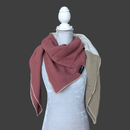 Musselin Halstuch - Ziegel-Beige-Taupe