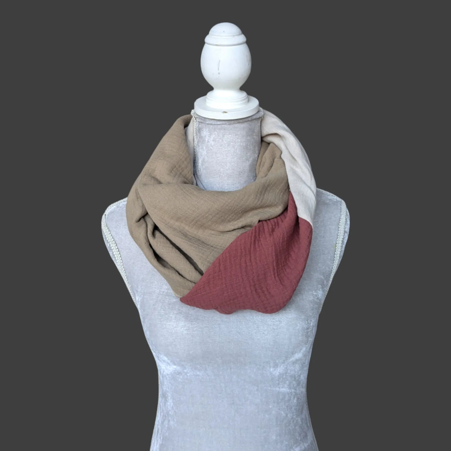 Musselin Halstuch - Ziegel-Beige-Taupe