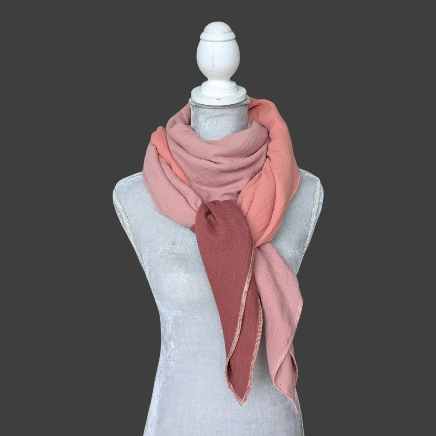 Musselin Halstuch - Ziegel-Coral-Hell Mauve