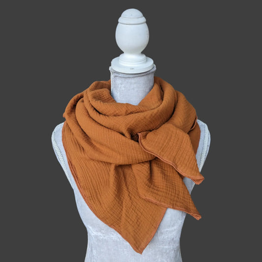 Musselin Halstuch Damen - Grün UNI - Traum Tuch