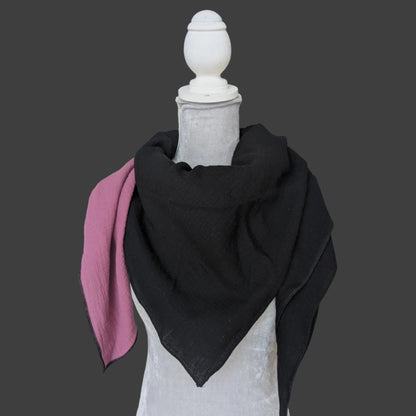 Musselin Halstuch Damen - Black Edition - Traum Tuch