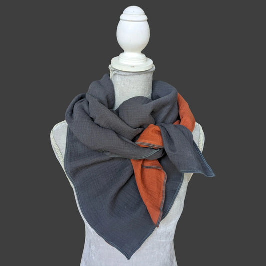 Musselin Halstuch Damen - 2-farbig - Traum Tuch