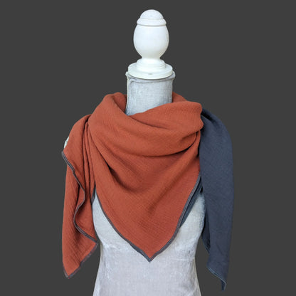 Musselin Halstuch Damen - 2-farbig - Traum Tuch