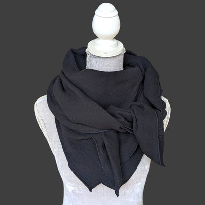 Musselin Halstuch Schwarz